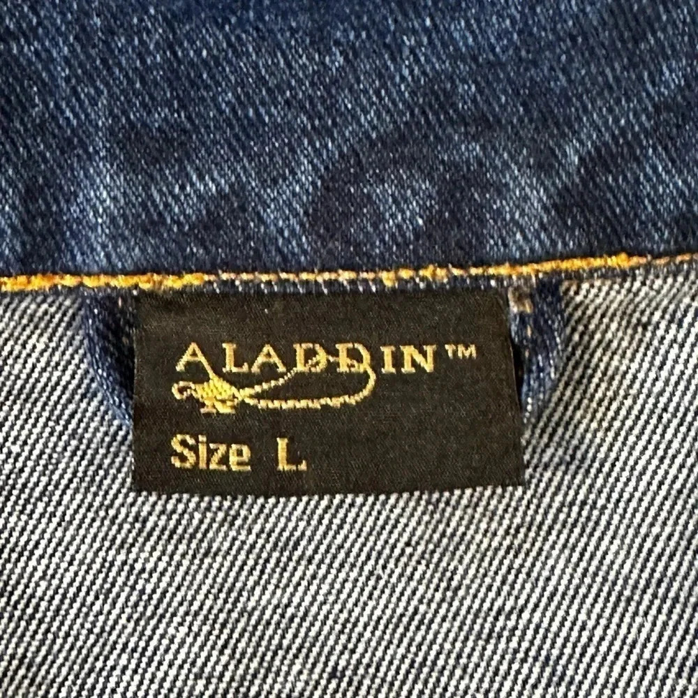 Vintage 90’s‎ Aladdin Las Vegas Casino Genie Lamp Jean Jacket Mens Size L - Picture 5 of 9